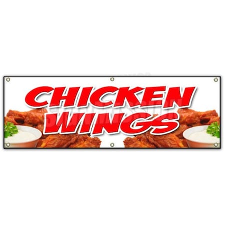 Signmission CHICKEN WINGSBANNER SIGN crispy spicy buffalo hot dipping sauce B-72 Chicken Wings